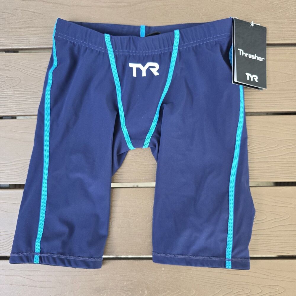 TYR Thresher Techsuit Short Jammer Blue/Turquoise Size 22 New